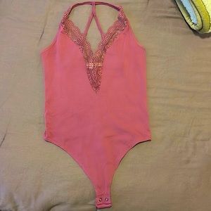 Tank bodysuit with lace detailing